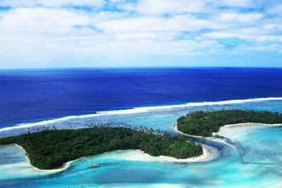 Rarotonga aus der Vogelperspektive, Neuseeland Südsee Reise