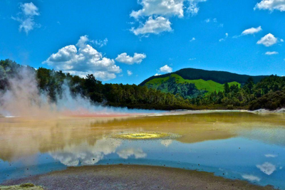 Landschaft von Rotorua, Neuseeland Südsee Reise