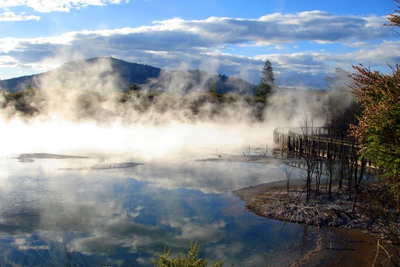 Geothermik im Kuirau Park, Rotorua, Neuseeland Privatreise