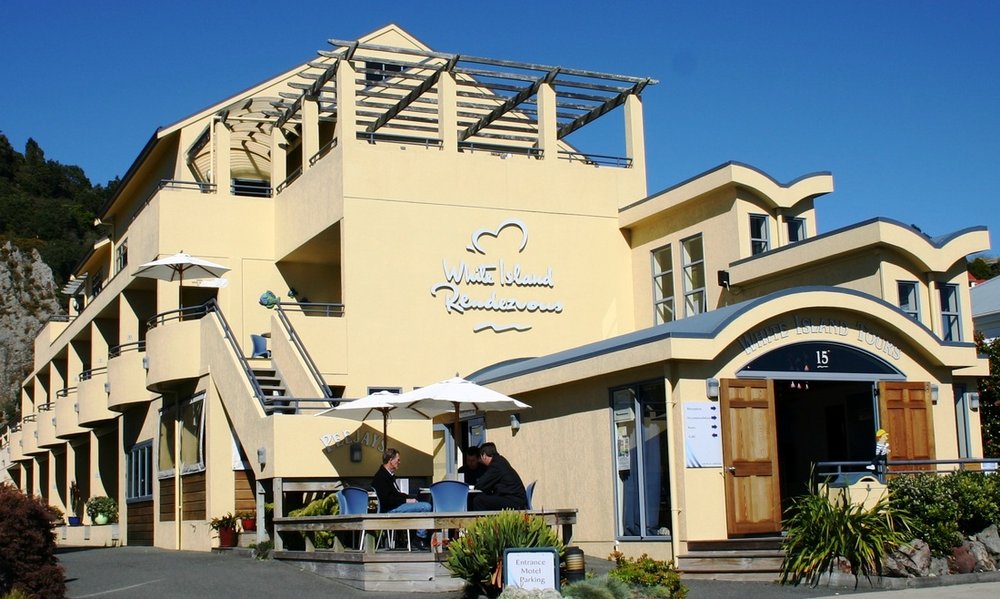 Restaurant des White Island Rendezvous, Whakatane, Neuseeland Reise