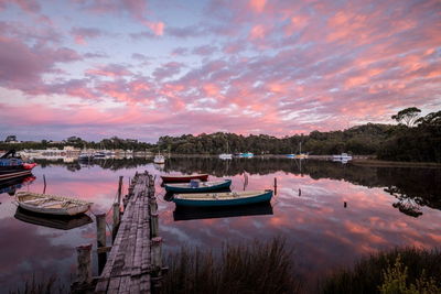 Fischerdorf, Strahan, Australien, Tasmanien Mietwagenreise