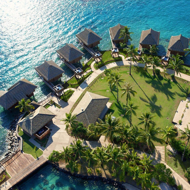 Intercontinental Resort Tahiti aus der Vogelperspektive, Französisch Polynesien, Südsee Reise