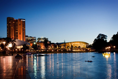 Torrens River, Adelaide, Australien Mietwagenreise