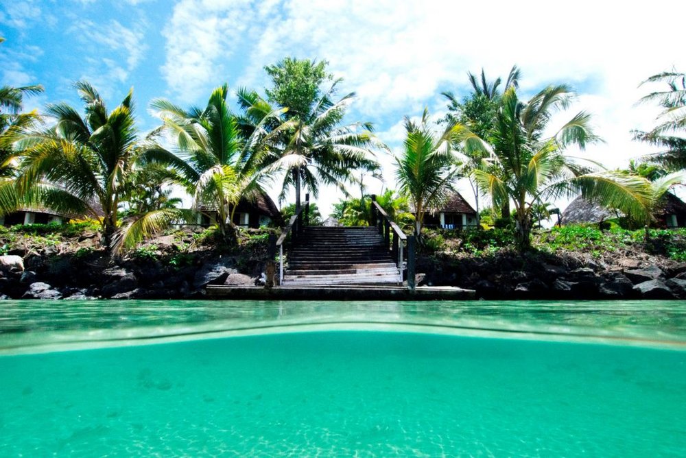 Pool mit Palmen, Le Lagoto Resort & Spa, Savaii, Samoa Reise