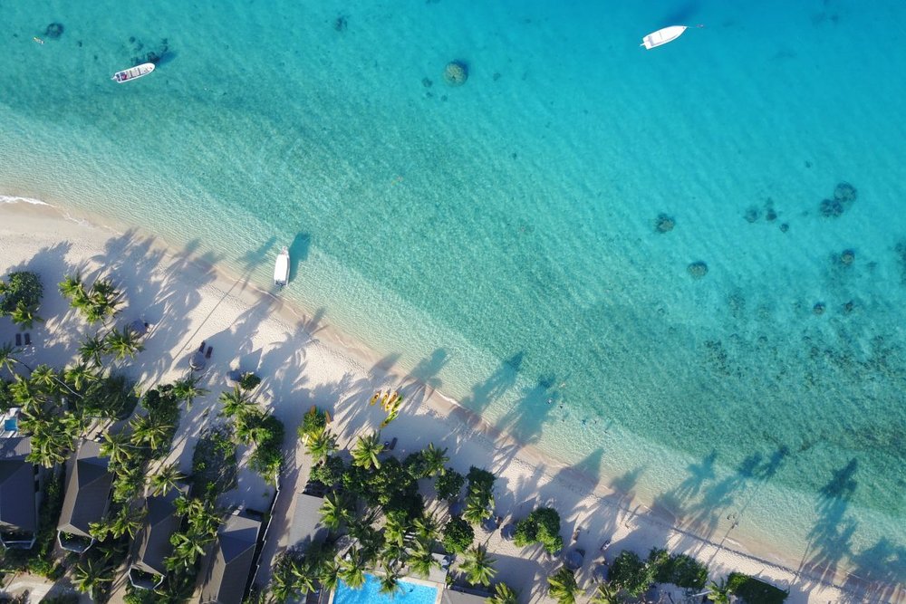 Strand aus der Vogelperspektive, Paradise Cove Resort, Fiji, Südsee Reise