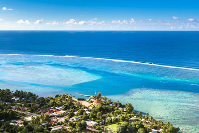 Meerespanorama, Moorea, Französisch Polynesien, Südsee Reise