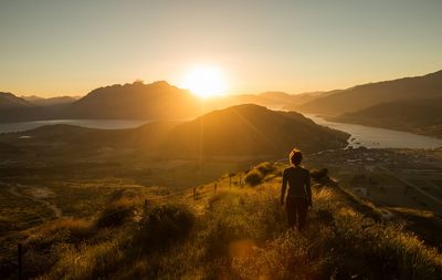 Sonnenuntergang, Neuseeland Rundreise