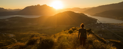 Sonnenuntergang, Neuseeland Rundreise