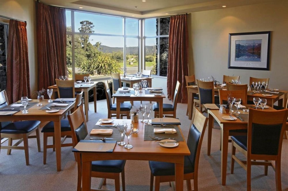Frühstücksraum, Te Weheka Boutique Hotel, Fox Glacier, Neuseeland Rundreise