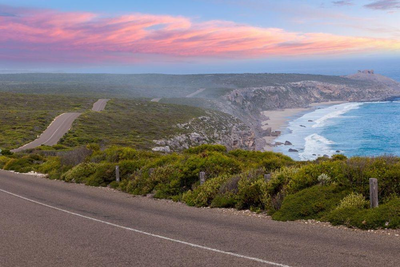 Küstenstraße im Flinders Chase National Park, Australien Zugreise