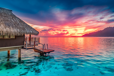 Trauminseln in der Südsee: Sonnenuntergang auf Moorea