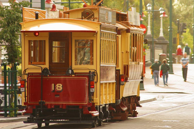 Tram, Christchurch, Neuseeland Mietwagenrundreise
